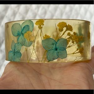 Unique pressed flower bangle.